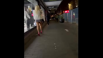 Thick slag totters in micro skirt